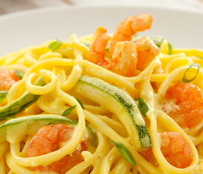 Bavette Grano Duro Adria com Camarão ao Creme de Açafrão