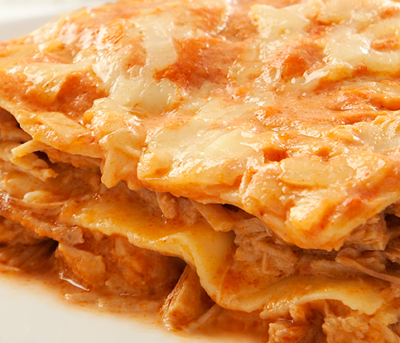 Lasanha de Pernil ao Molho Rosé