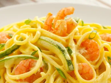 Bavette Grano Duro Adria com Camarão ao Creme de Açafrão