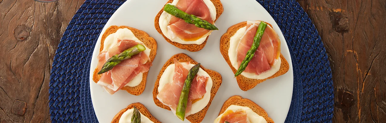 Bruschetta de Aspargos e Parma