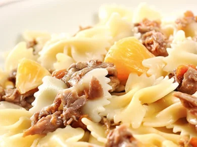Farfalle Ragú de Pato ao Perfume de Laranja