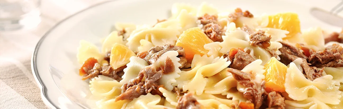 Farfalle Ragú de Pato ao Perfume de Laranja