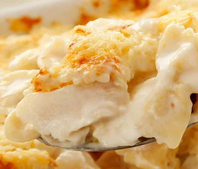 Gravata ao Molho Cremoso de Bacalhau