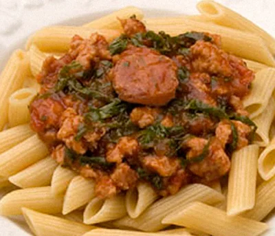 Pena ao Molho de Linguiça com Couve Adria