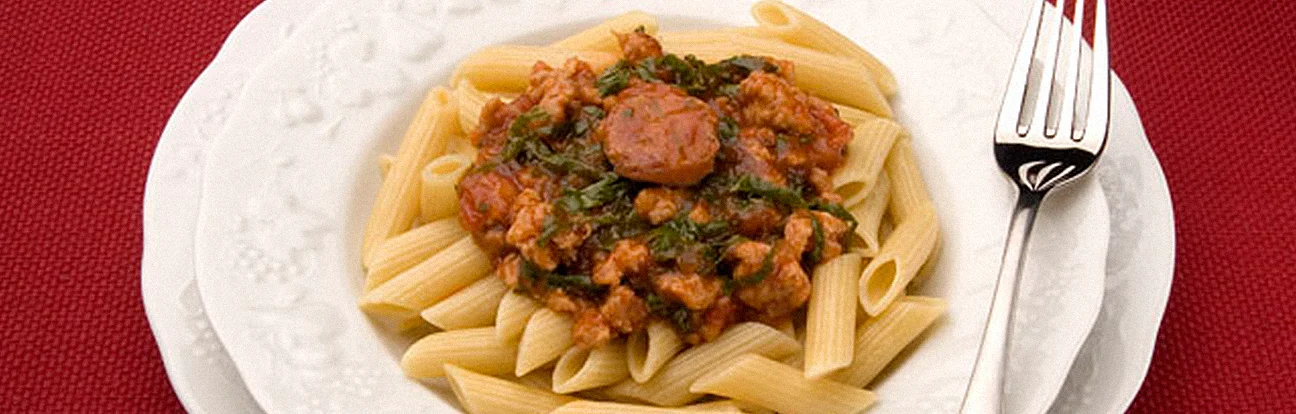 Pena ao Molho de Linguiça com Couve Adria