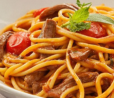 Spaghetti com Cordeiro e Ervas